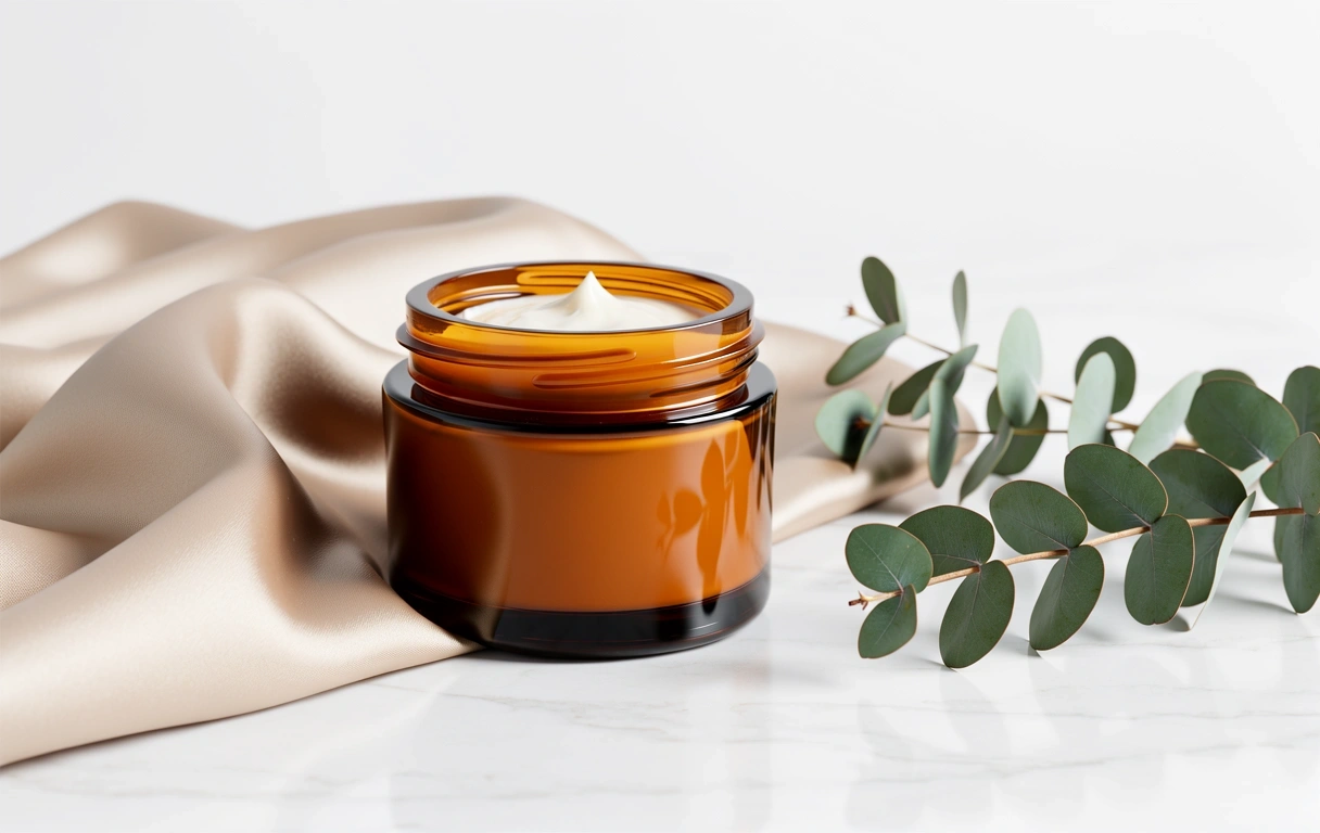 Luxury moisturizing cream on marble